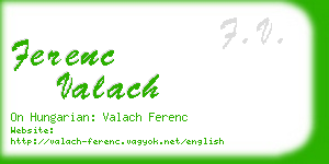 ferenc valach business card